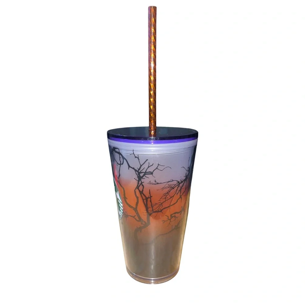 NWT Starbucks Fall 2022 Halloween Raven's Perch Glow In The Dark 16oz Tumbler